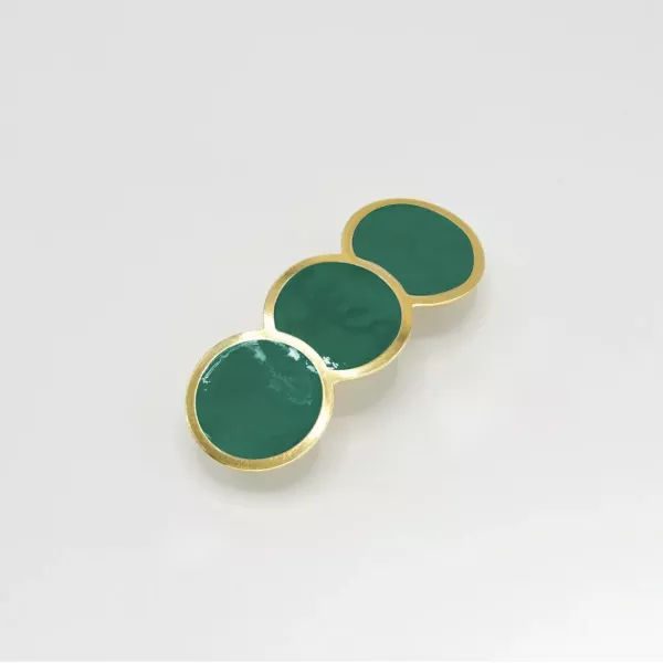 GYPSO I Enamelled hair clip - Billie - Gold - Forest green