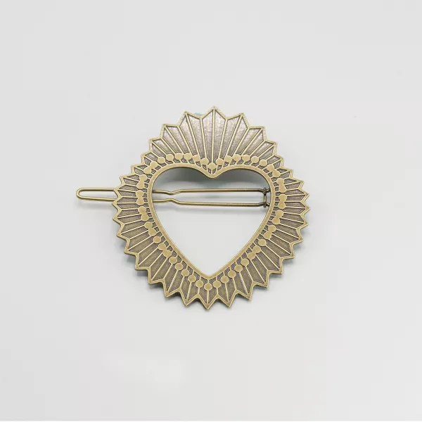 GYPSO I Sacred Heart Hair Barrette - Frida - Matt Brass