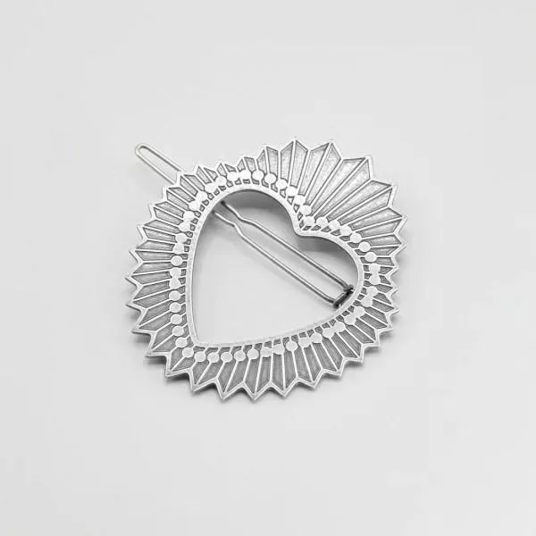 GYPSO I Sacred Heart Hair Barrette - Frida - Antique Silver