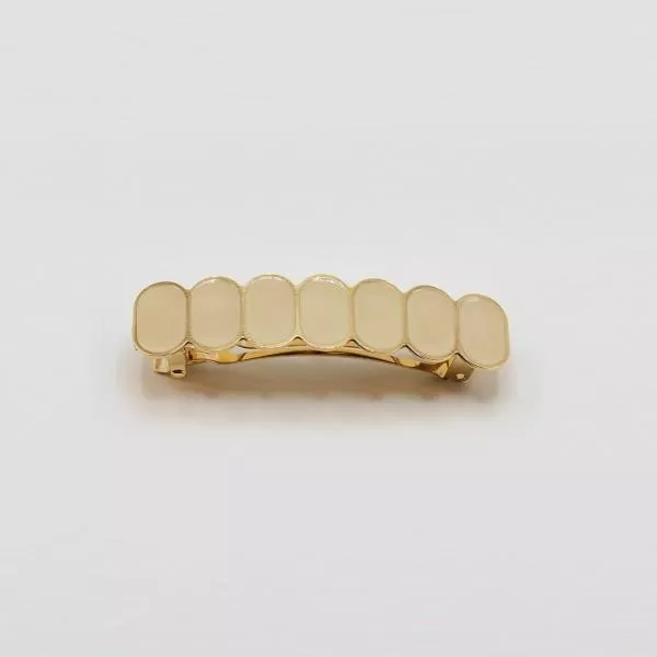 GYPSO I Enamelled geometric hair clip - Paola - Gold - Champagne