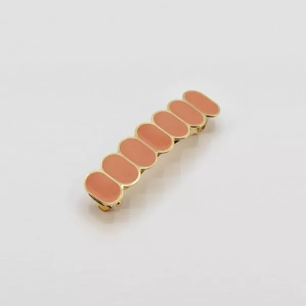 GYPSO I Enamelled geometric hair clip - Paola - Gold - Terracotta