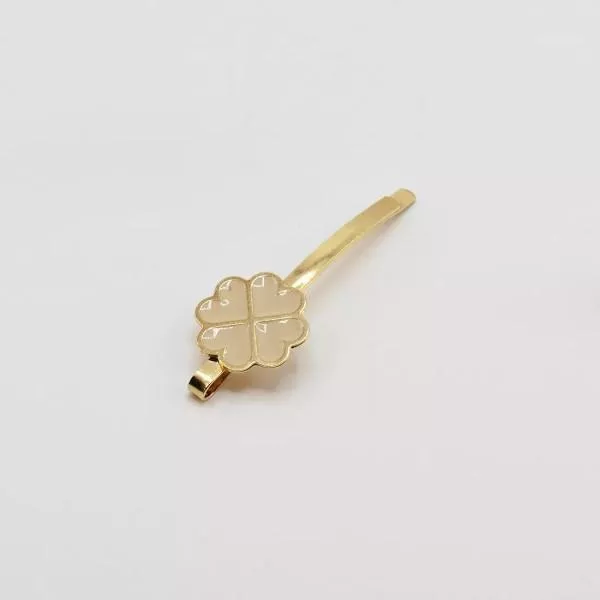 GYPSO I Enamelled hair clip - Valentine - Gold - Champagne