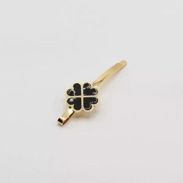 GYPSO I Enamelled hair clip - Valentine - Gold - Black