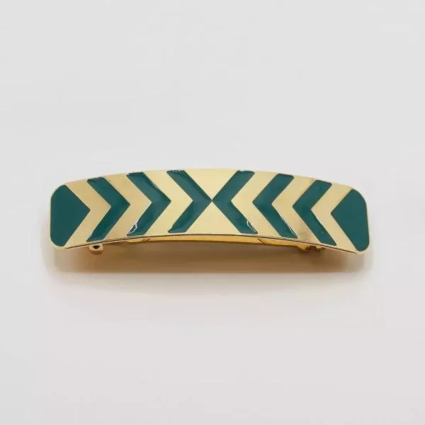 GYPSO I Hair clip, large large, enamelled - Lila - Brushed Gold - Duck Blue