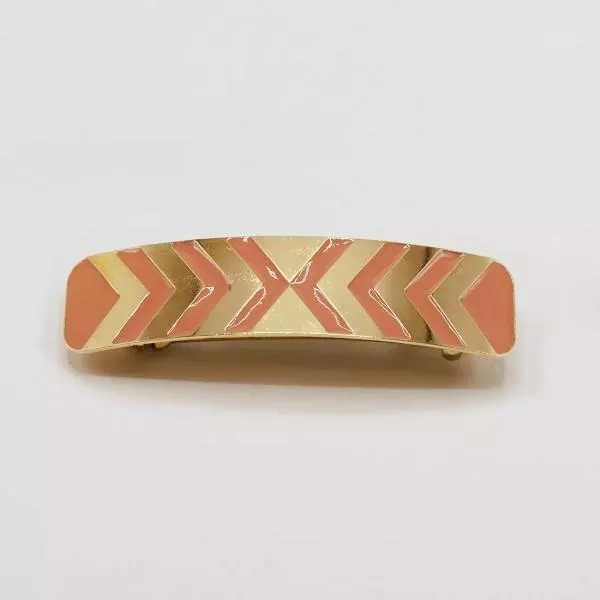 GYPSO I Hair clip, large wide, enamelled - Lila - Doré Brossé - Terracotta