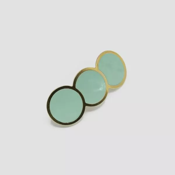 GYPSO I Enamelled hair clip - Billie - Gold - Sage Green