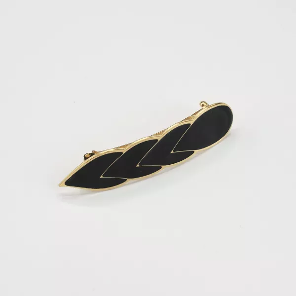 GYPSO I Enamelled hair clip - Charlie - Gold - Black