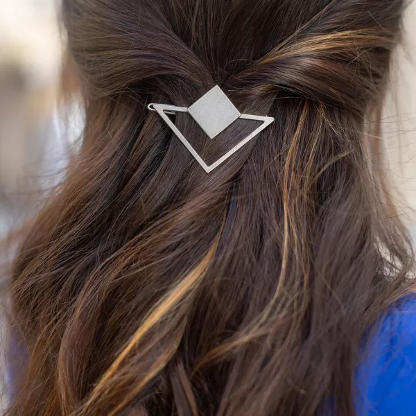 GYPSO I Barrette cheveux gémétrique triangle - Eugénie - Argent Antique