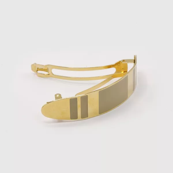 GYPSO I Hair clip, large, enamelled - Yuta - Brushed Gold - Champagne