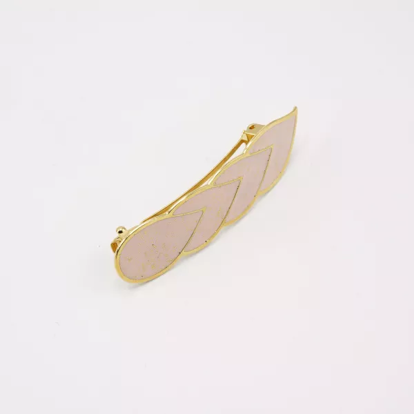 GYPSO I Enamelled hair clip - Charlie - Gold - Powder Pink