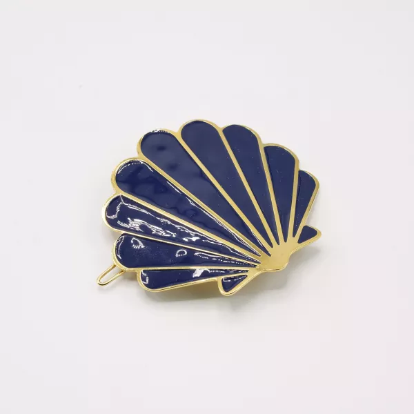 GYPSO I Large enamelled hair clip - Jacqueline - Gold - Navy Blue