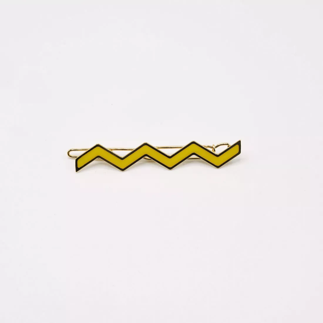 GYPSO I Offset enamelled hair clip - Magali - Gold - Black